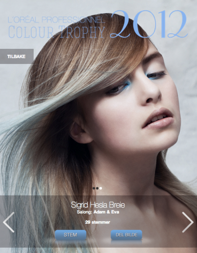 Loreal Color Trophy 2012 finalist: Sigrid Hesla Breie / Adam og Eva Grensen